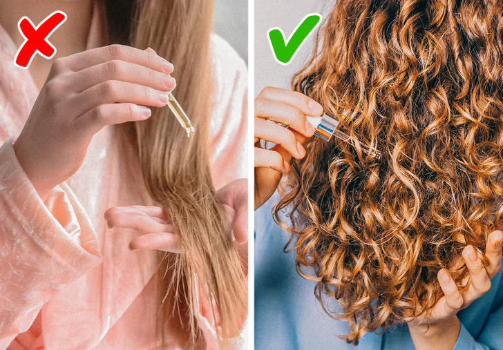 Vous appliquez de l'huile de noix de coco sur des cheveux fins