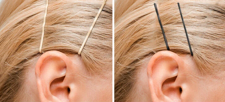 Vous utilisez une épingle à cheveux dont les crêtes sont orientées vers l'extérieur