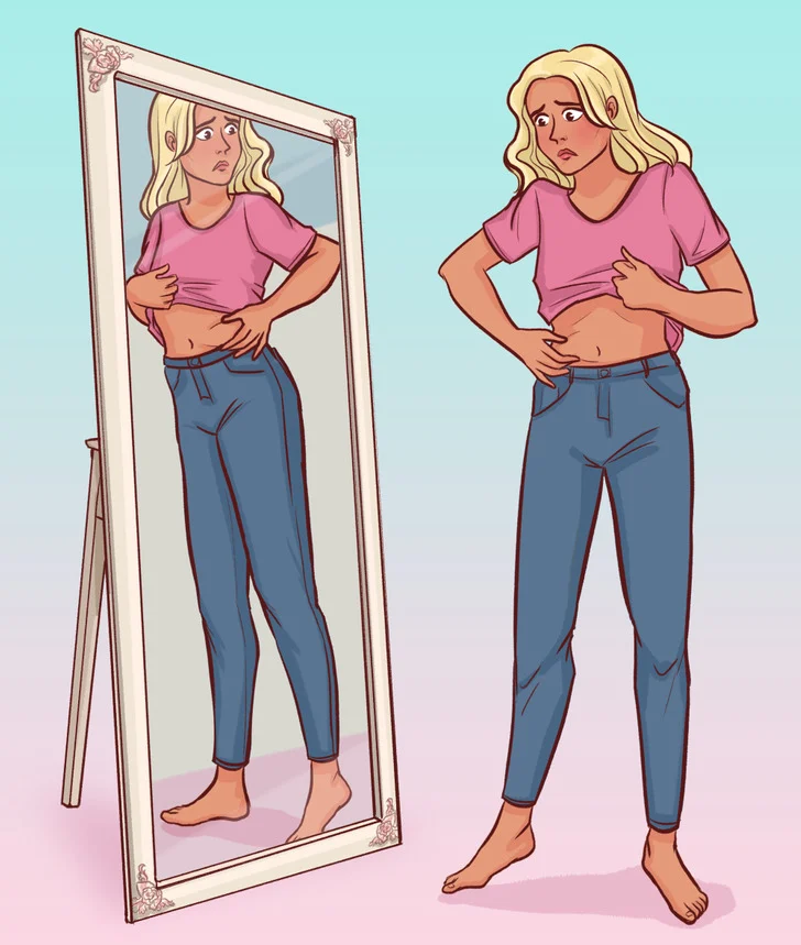 Vous vous pincez l'abdomen et essayez de sentir vos os