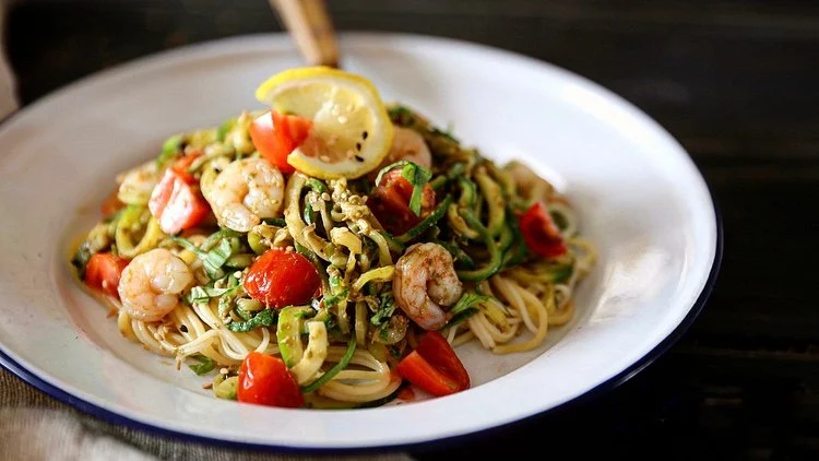Zoodles aux crevettes