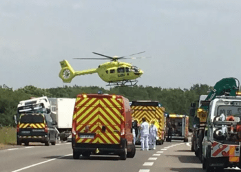 Un accident fait quatre blessés sur la route Bleue à Pornic, une adolescente de 13 ans héliportée