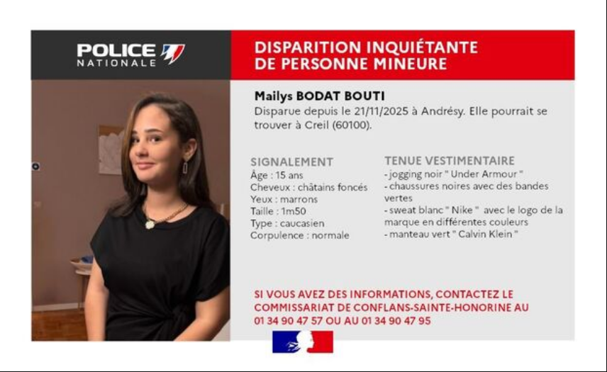 Disparition de Mailys, 15 ans, dans les Yvelines : ce que l’on sait