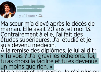 À sa remise de diplôme, il humilie sa sœur… trois mois plus tard, il découvre quelque chose d’inattendu