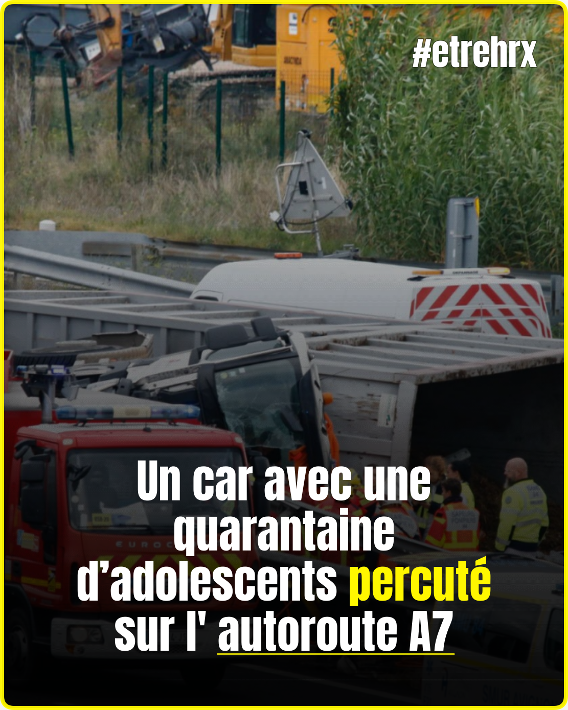 Un car avec une quarantaine d’adolescents percuté sur l’autoroute A7