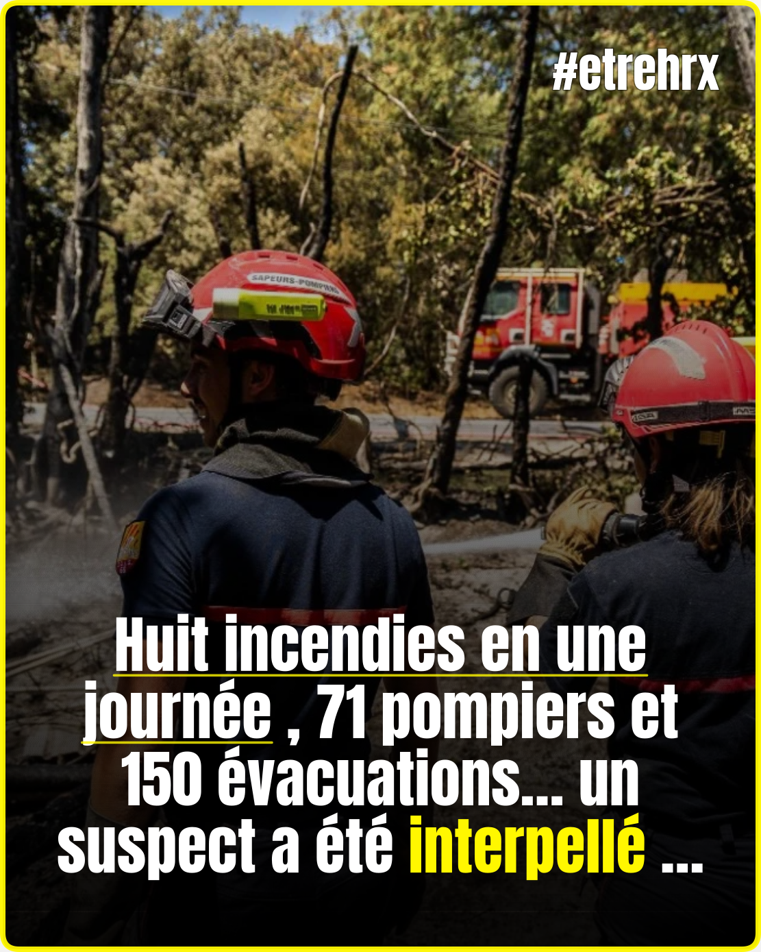 71 pompiers mobilisés après une série de départs de feu, un homme est soupçonné…