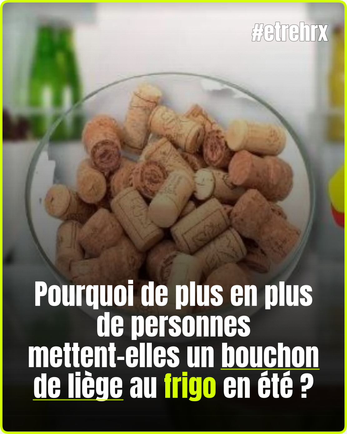 Mettre un bouchon de liège au réfrigérateur en été, à quoi ça