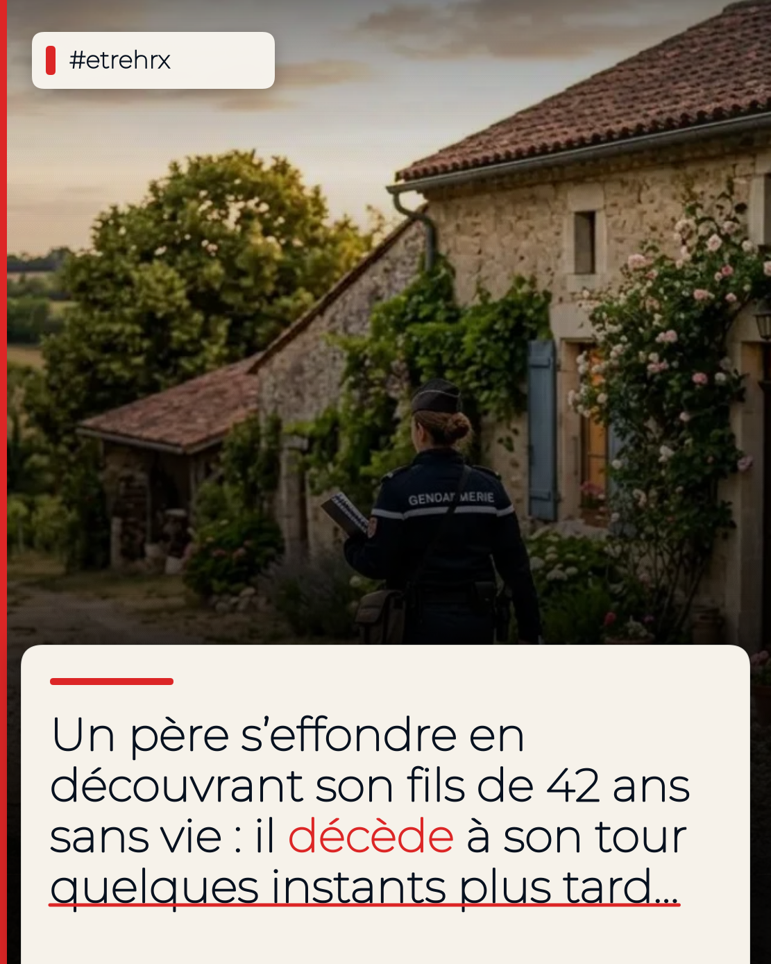 Un père s’effondre et décède en découvrant le cadavre de son fils