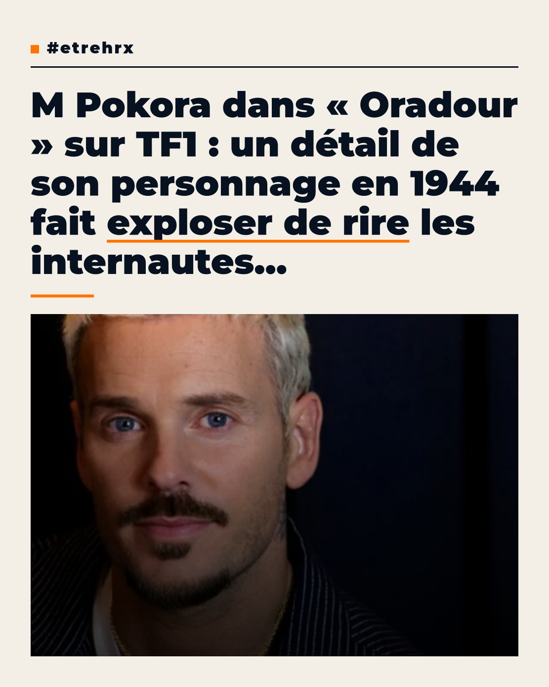 M Pokora dans Oradour sur TF1 : un détail fait exploser de rire les internautes, « Pour un paysan en 1944 »
