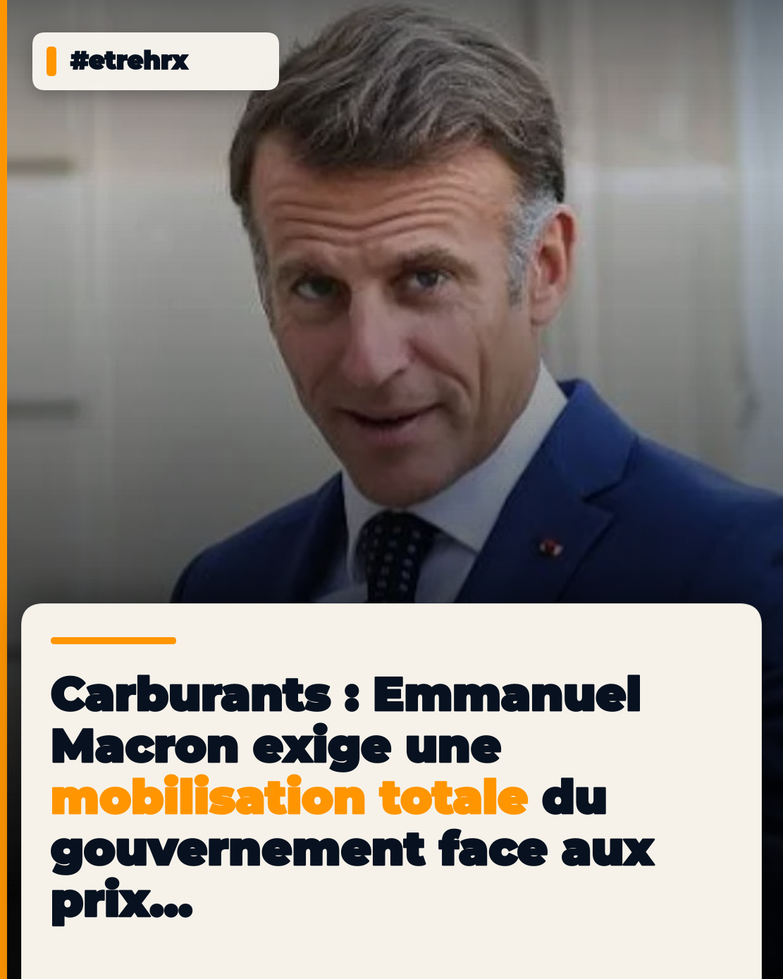Carburants: Emmanuel Macron a demandé au gouvernement « sa totale mobilisation »