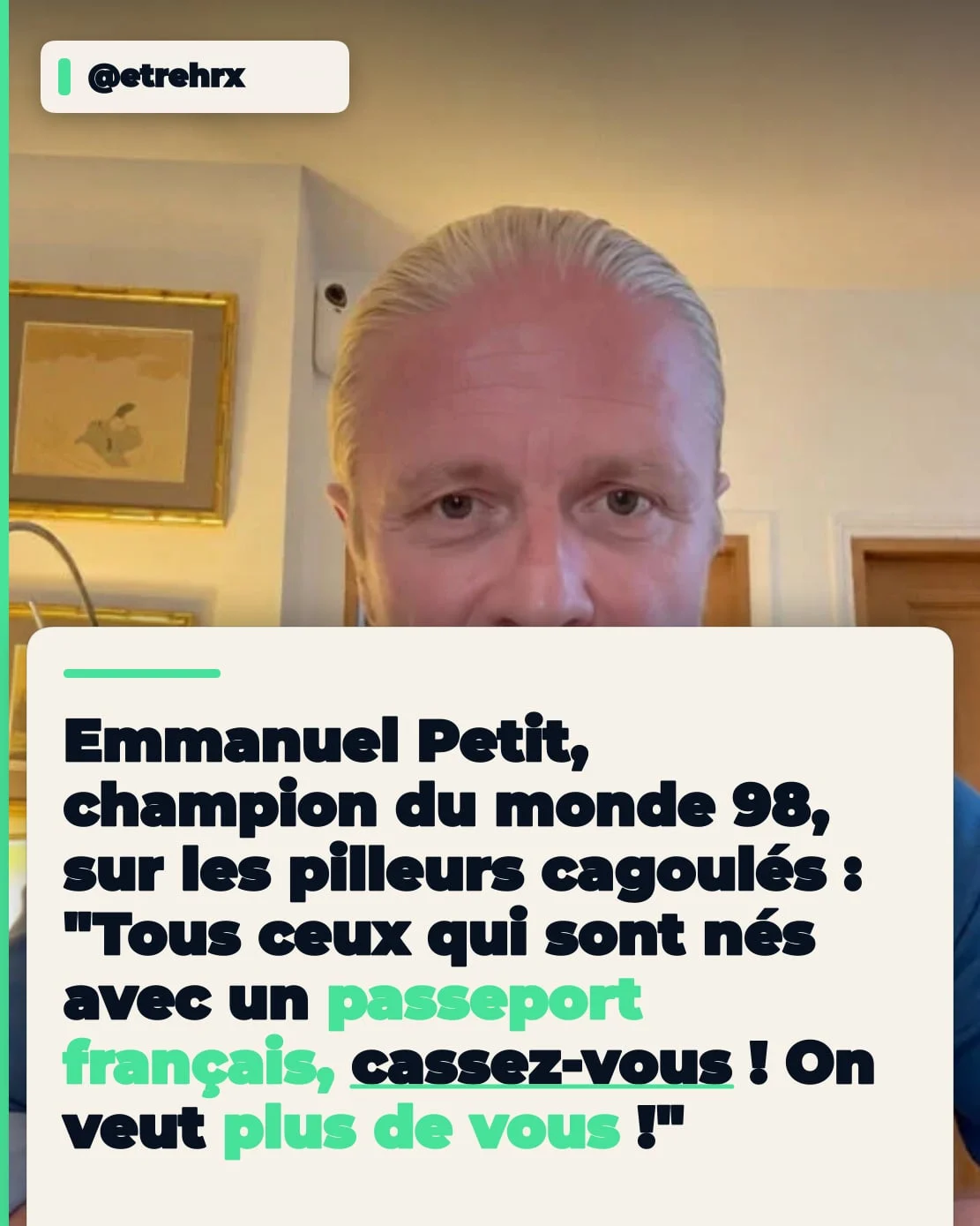 🔴 Emmanuel Petit s'exprime avec force après les violences récentes : "Retournez d’où vous venez. On a pas besoin de vous."