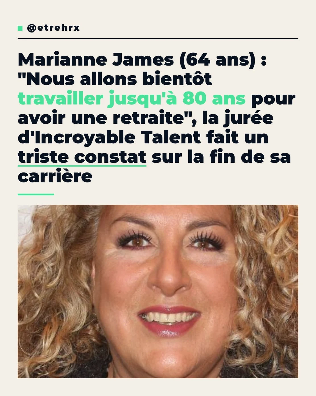 Marianne James alerte sur un futur où la retraite se fait attendre…