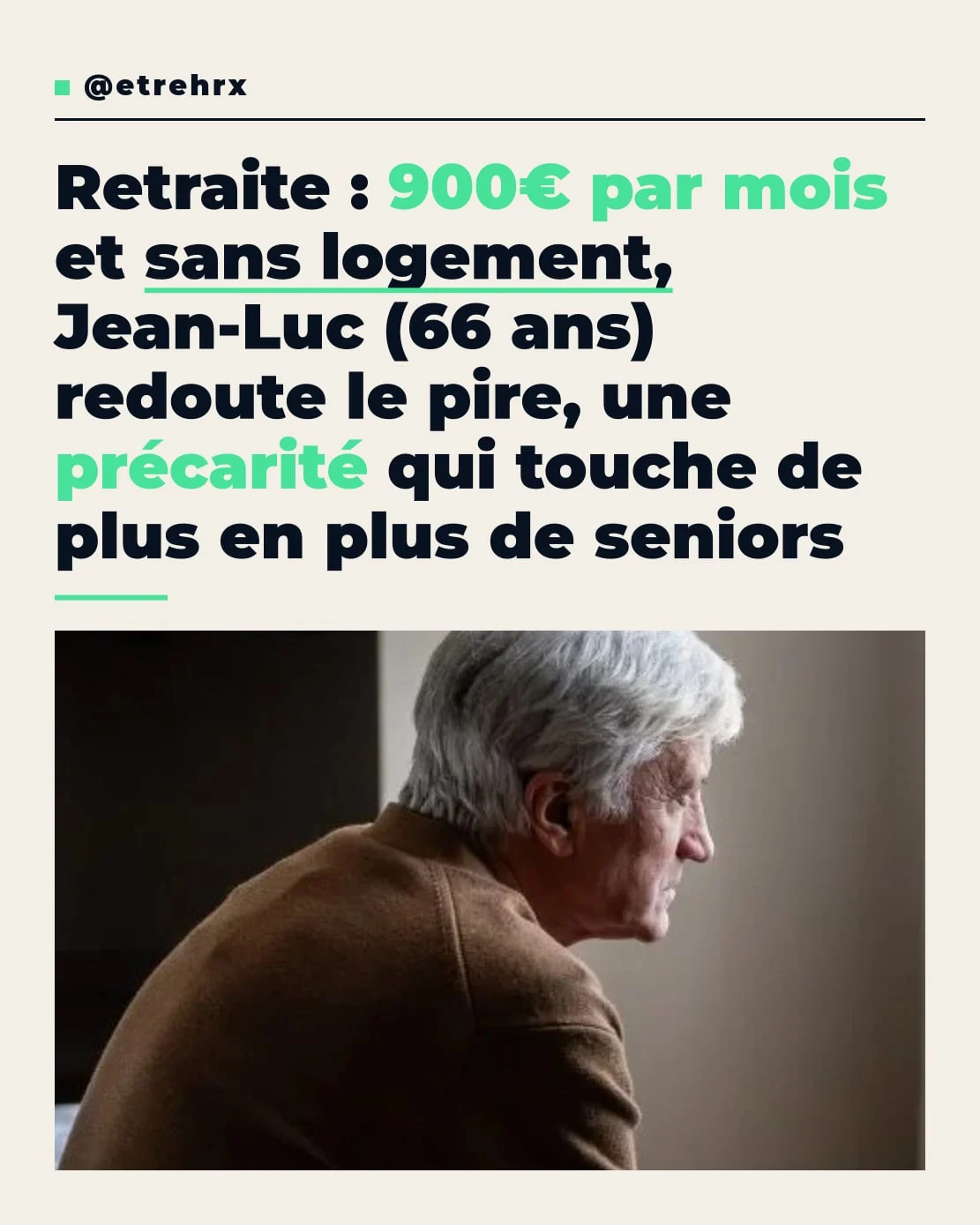 À 66 ans, Jean-Luc fait face à une précarité grandissante chez les seniors.