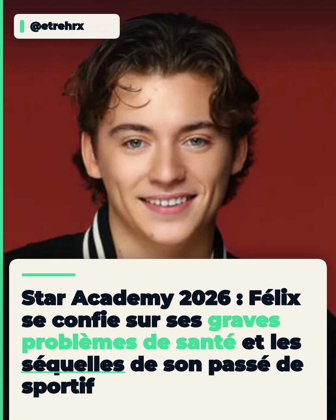 Félix partage ses luttes personnelles et son parcours marqué par le sport.